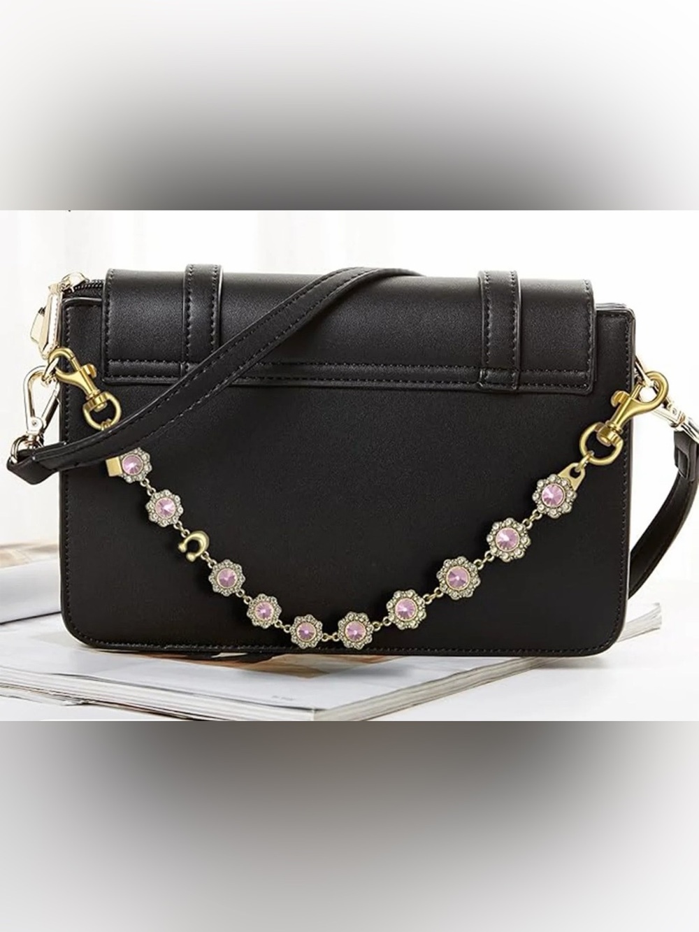 🎀Luxury Rhinestone Bag Chain Strap & Charm Purse Replacement Strap - Picture 7 of 8